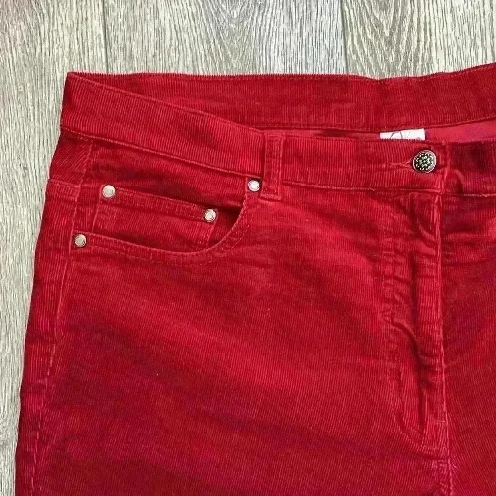 stretch women’s red corduroy pants - Picture 3 of 10